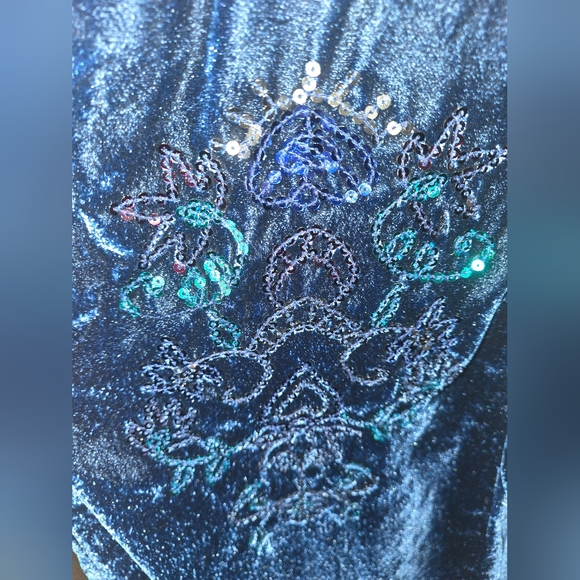 Free People Blue Velvet Jill Swing Dress, Size Small NWT - Picture 6 of 8